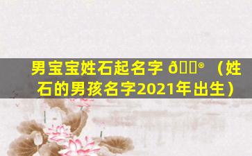 男宝宝姓石起名字 💮 （姓石的男孩名字2021年出生）